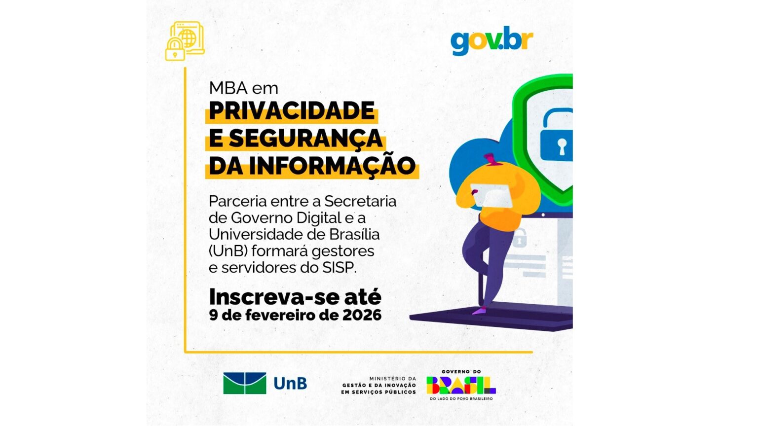 MGI e PGAP lançam edital para MBA em Privacidade e Segurança da Informação